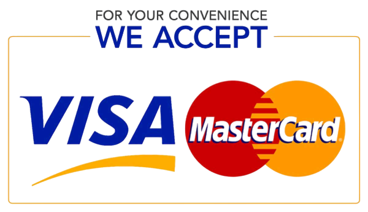 We accept Visa and MasterCard